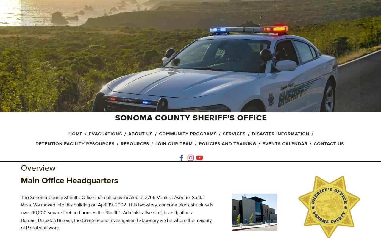 Sonoma County inmate population detention facilities overview